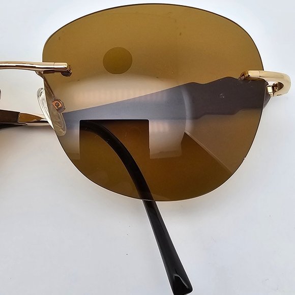 Gold & Wood Donna 01.03 Gold Maple Rimless Sunglasses FRAME ONLY w/ Case 56mm